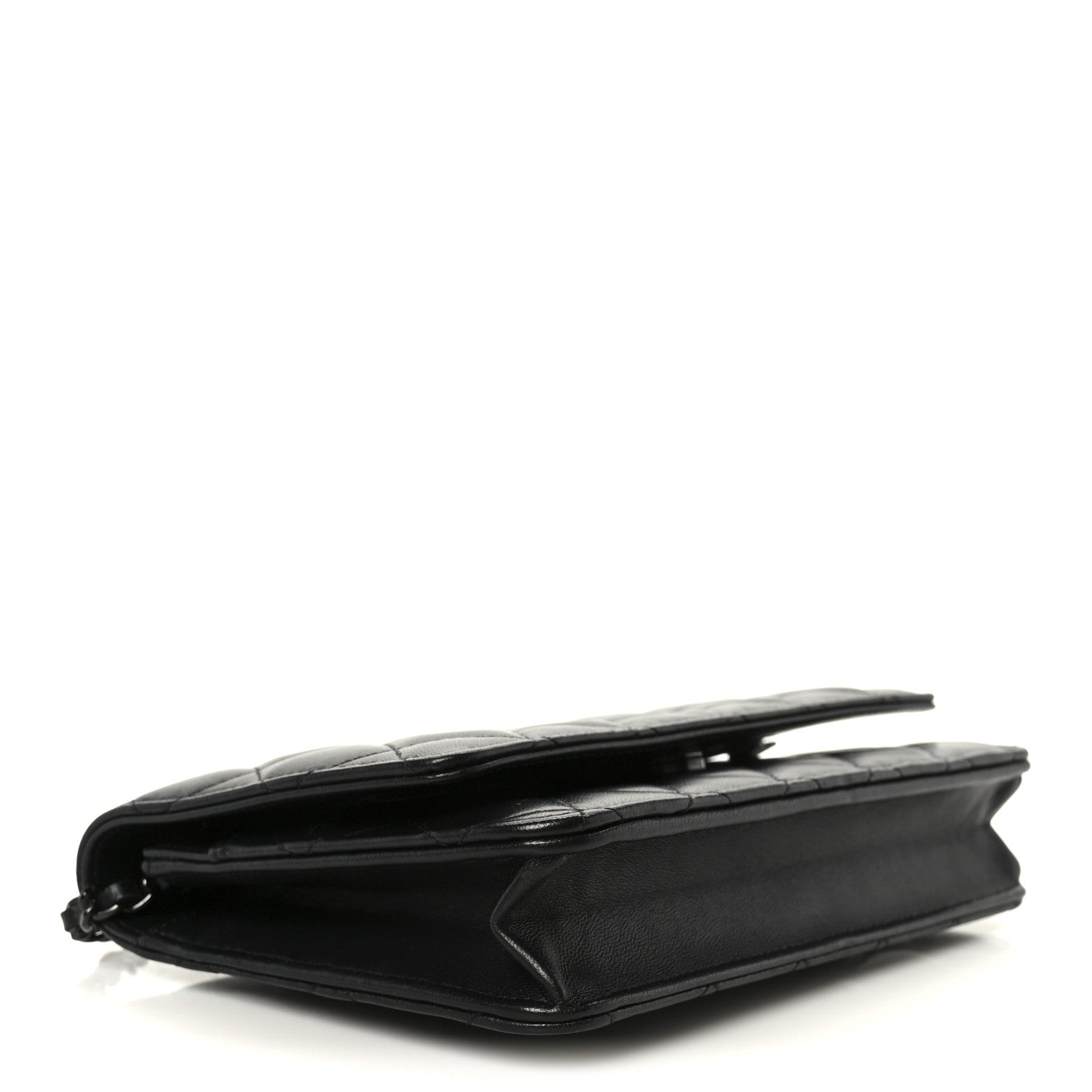 Chanel Lambskin Quilted Wallet On Chain WOC So Black 4 of 12