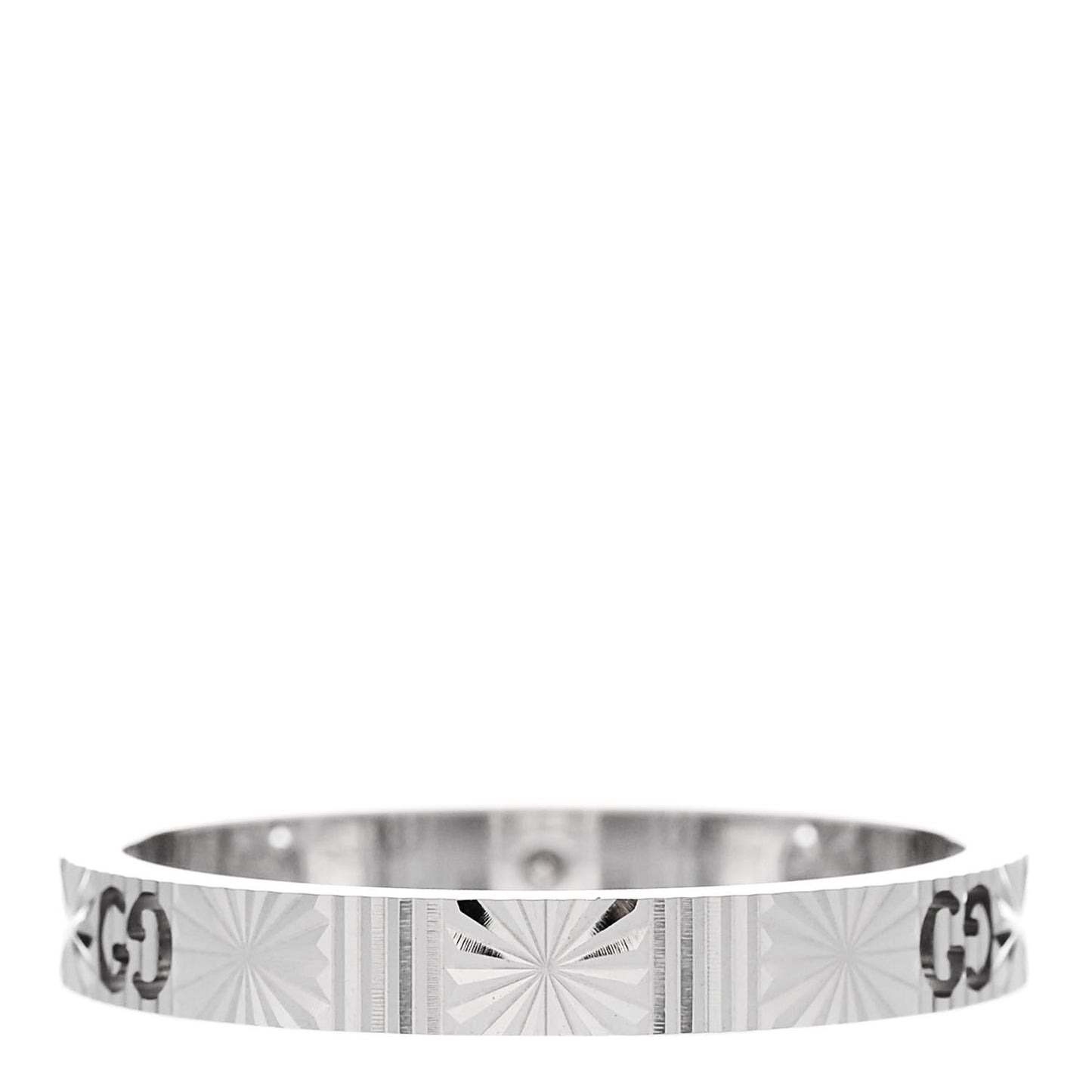 18K White Gold Diamond Icon Heart Band Ring 60 9