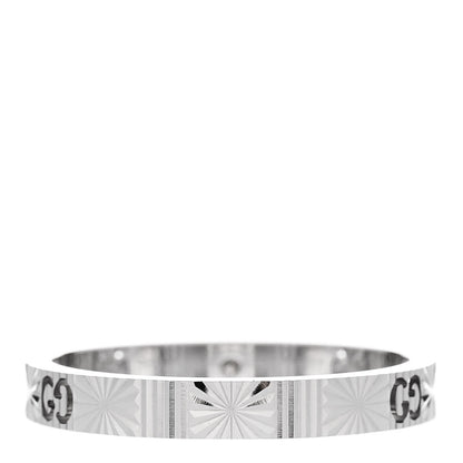 Gucci 18K White Gold Diamond Icon Heart Band Ring 60 9 3 of 7