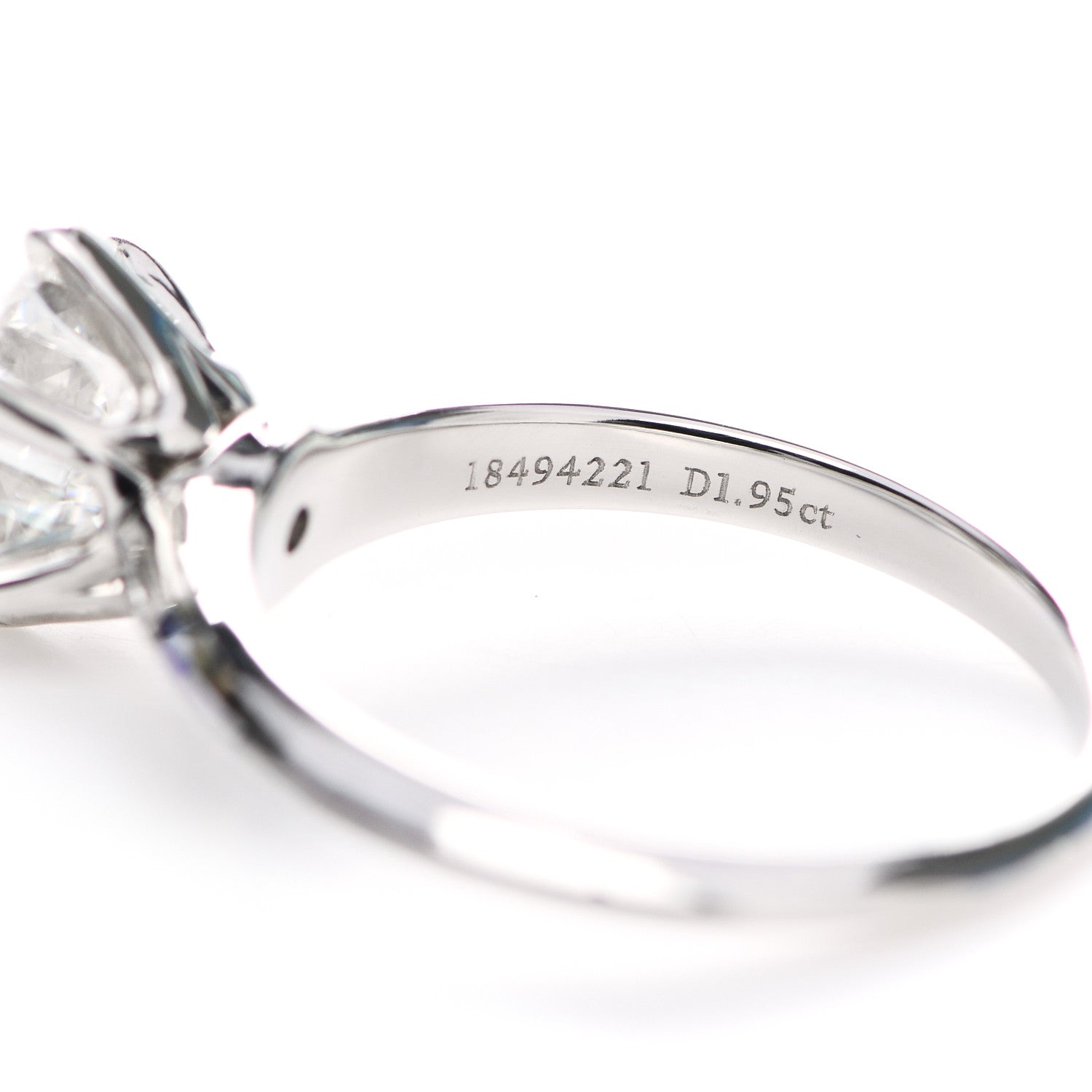 Tiffany Platinum Diamond 1.95ct Solitaire Engagement Ring 50 5.5 6 of 7