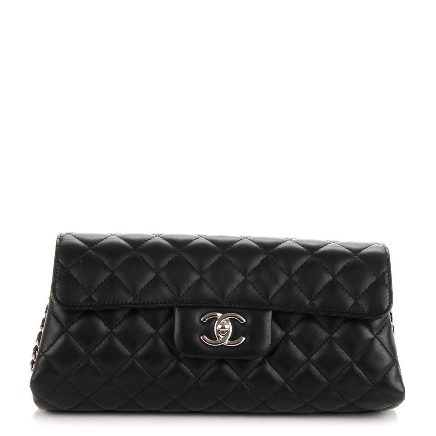 Lambskin By 4 Flap Crossbody Black
