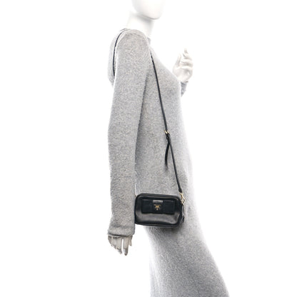 Prada Saffiano Fiocco Bow Camera Crossbody Bag Black 2 of 14