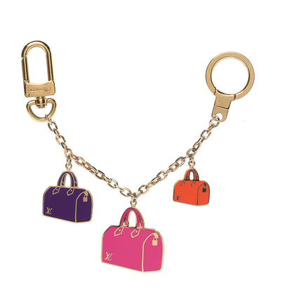 Louis Vuitton Enamel Iconic Speedy Bag Charm Chain Gold 1 of 2