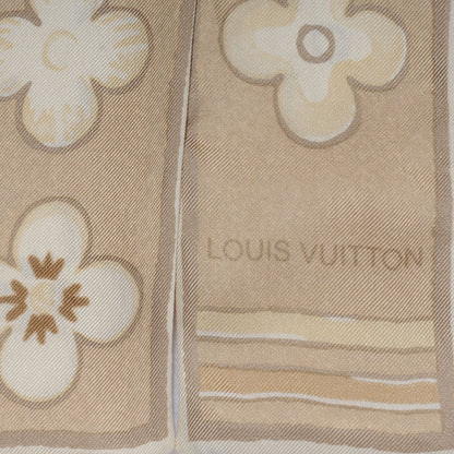 Louis Vuitton Silk Fleur de Porcelaine Bandeau Tan 2 of 3