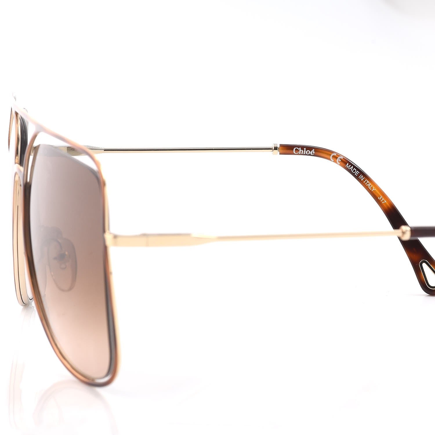 Chloe Poppy Aviator Sunglasses CE 130S Gold Havana 6 of 9
