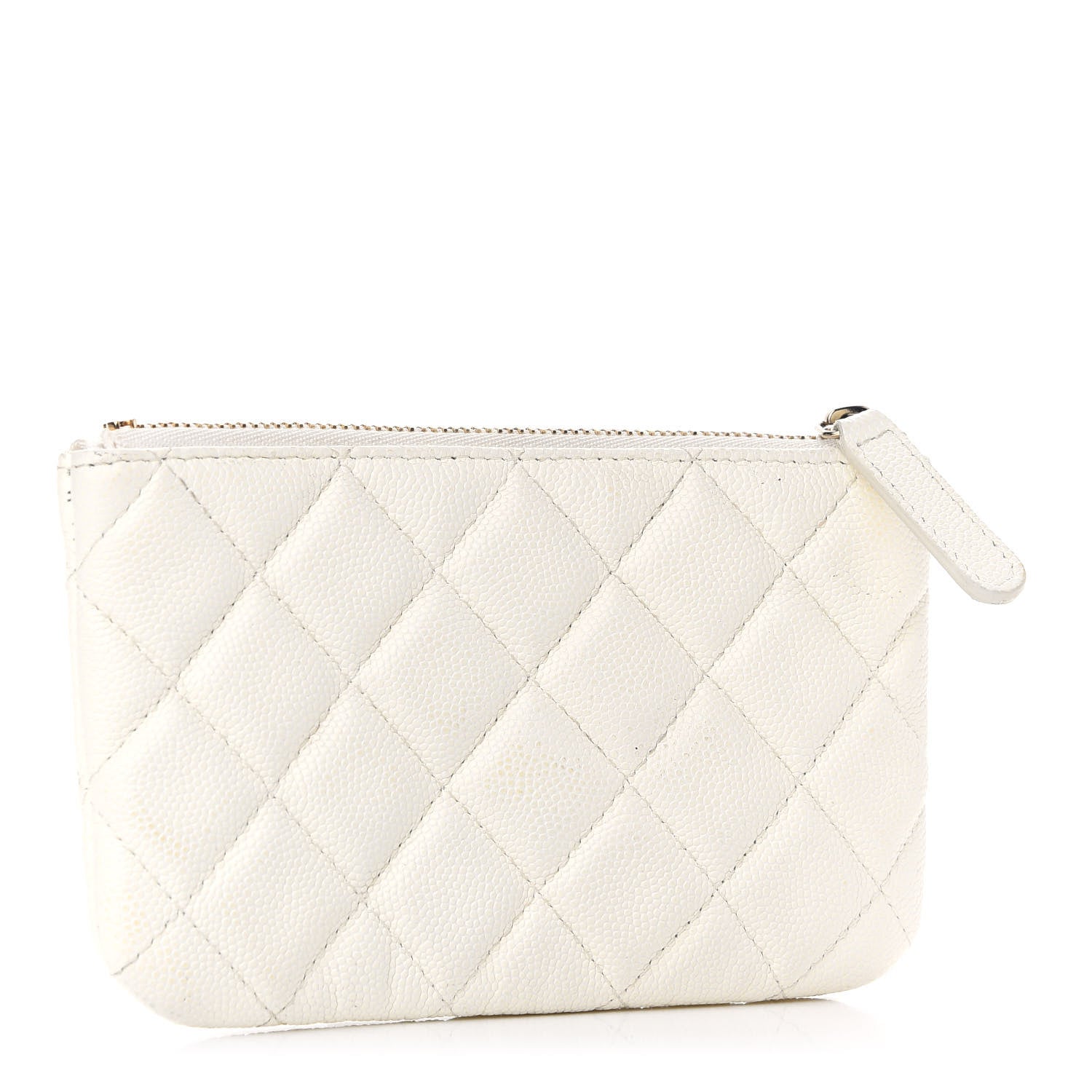 Chanel Caviar Quilted Small Cosmetic Case White 3 of 7