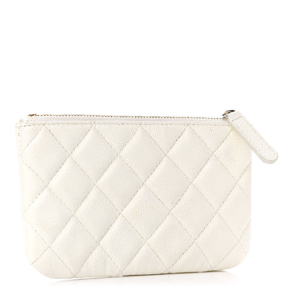 Chanel Caviar Quilted Small Cosmetic Case White 3 of 7
