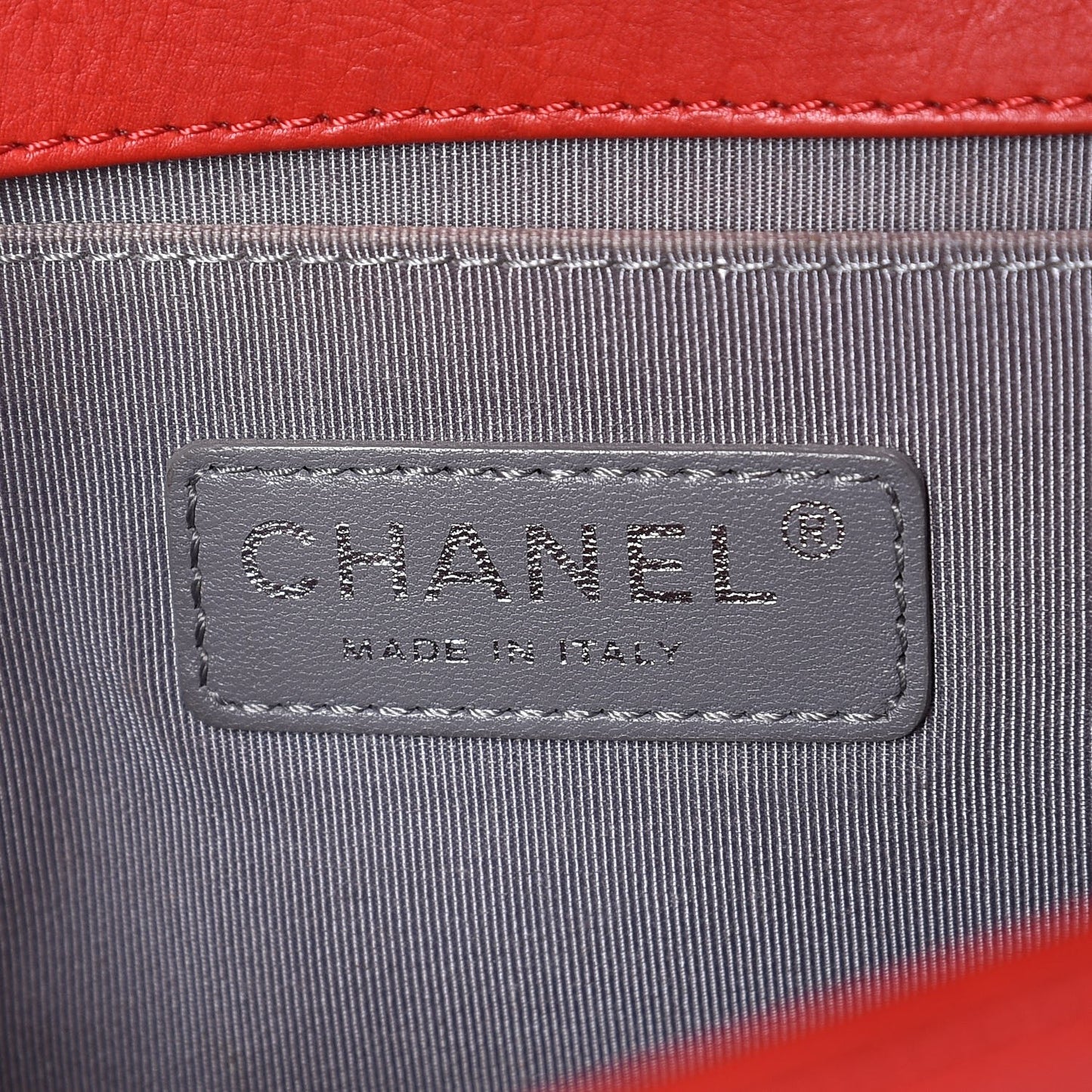Calfskin Quilted Double Stitch Medium Boy Flap Red