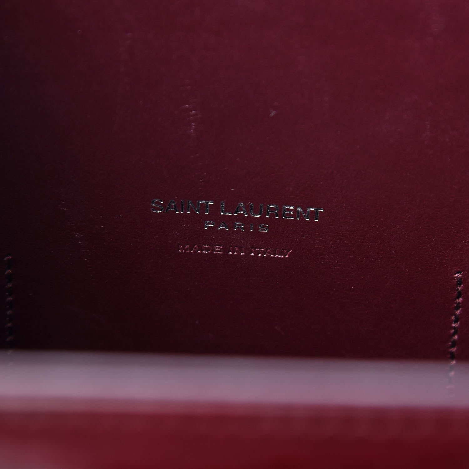 Saint Laurent Calfskin Crocodile Embossed Small Sac de Jour Wine 8 of 15