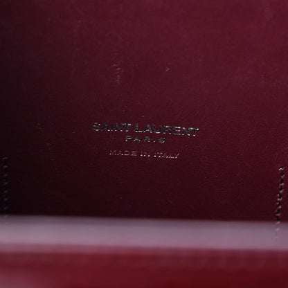 Saint Laurent Calfskin Crocodile Embossed Small Sac de Jour Wine 8 of 15