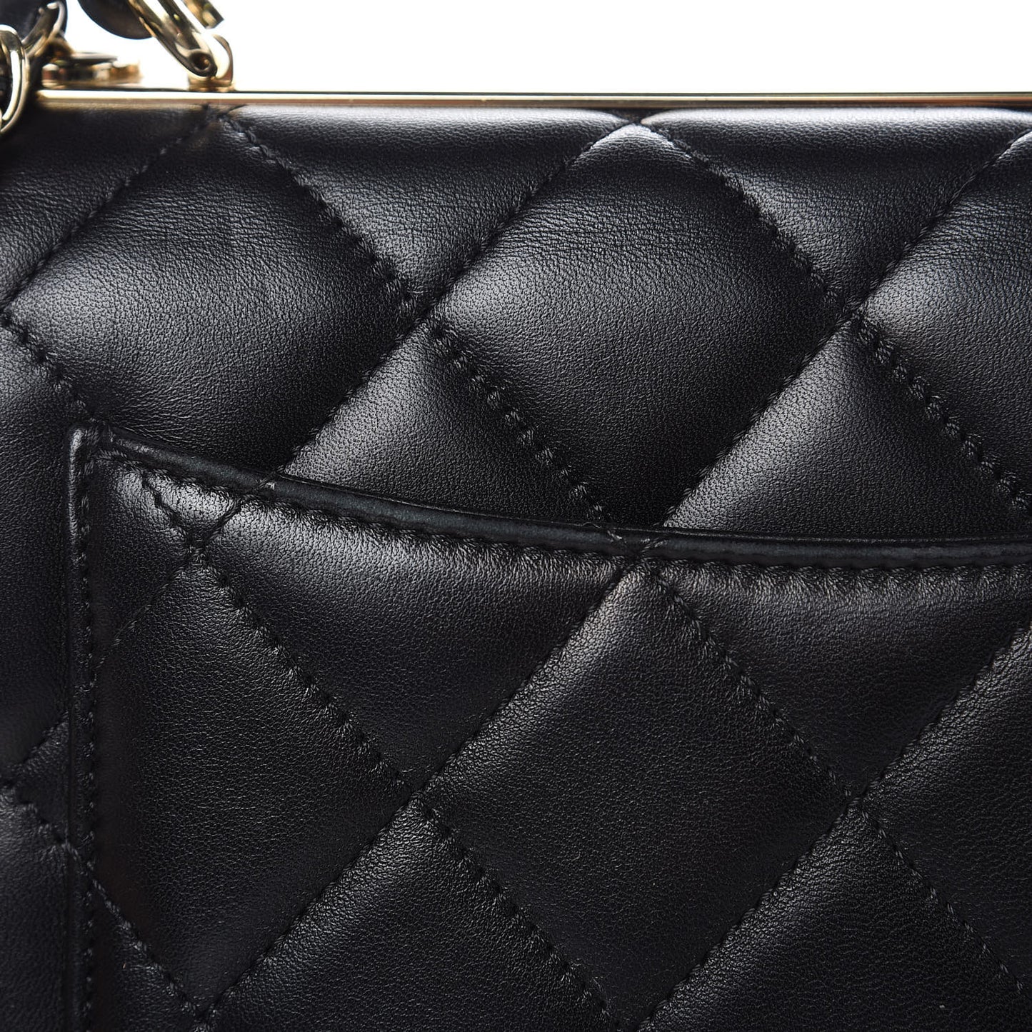 Lambskin Quilted Small Trendy CC Dual Handle Flap Bag Black