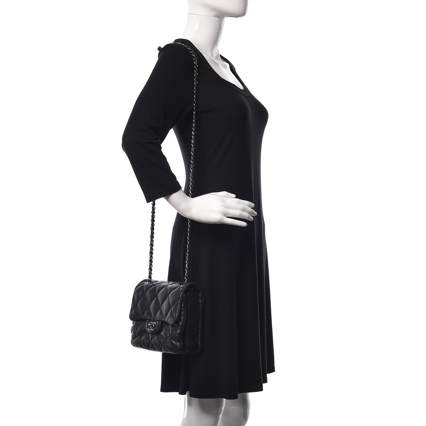 Lambskin Quilted Mini Chanel 3 Flap Black