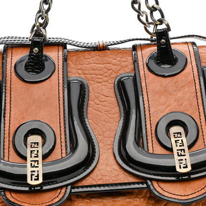 Fendi Nappa Patent Large B Bag Osso Black 9 of 15