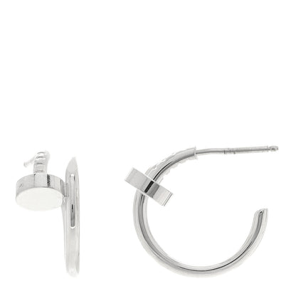 Cartier 18K White Gold Juste Un Clou Hoop Earrings 1 of 4