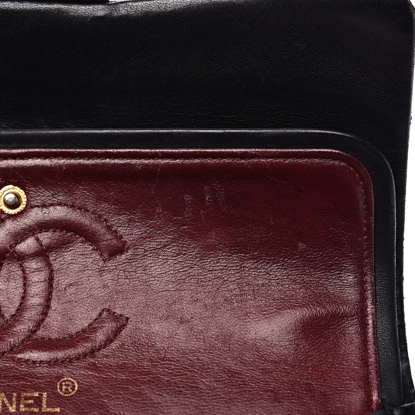 Lambskin Quilted Small Double Flap Black