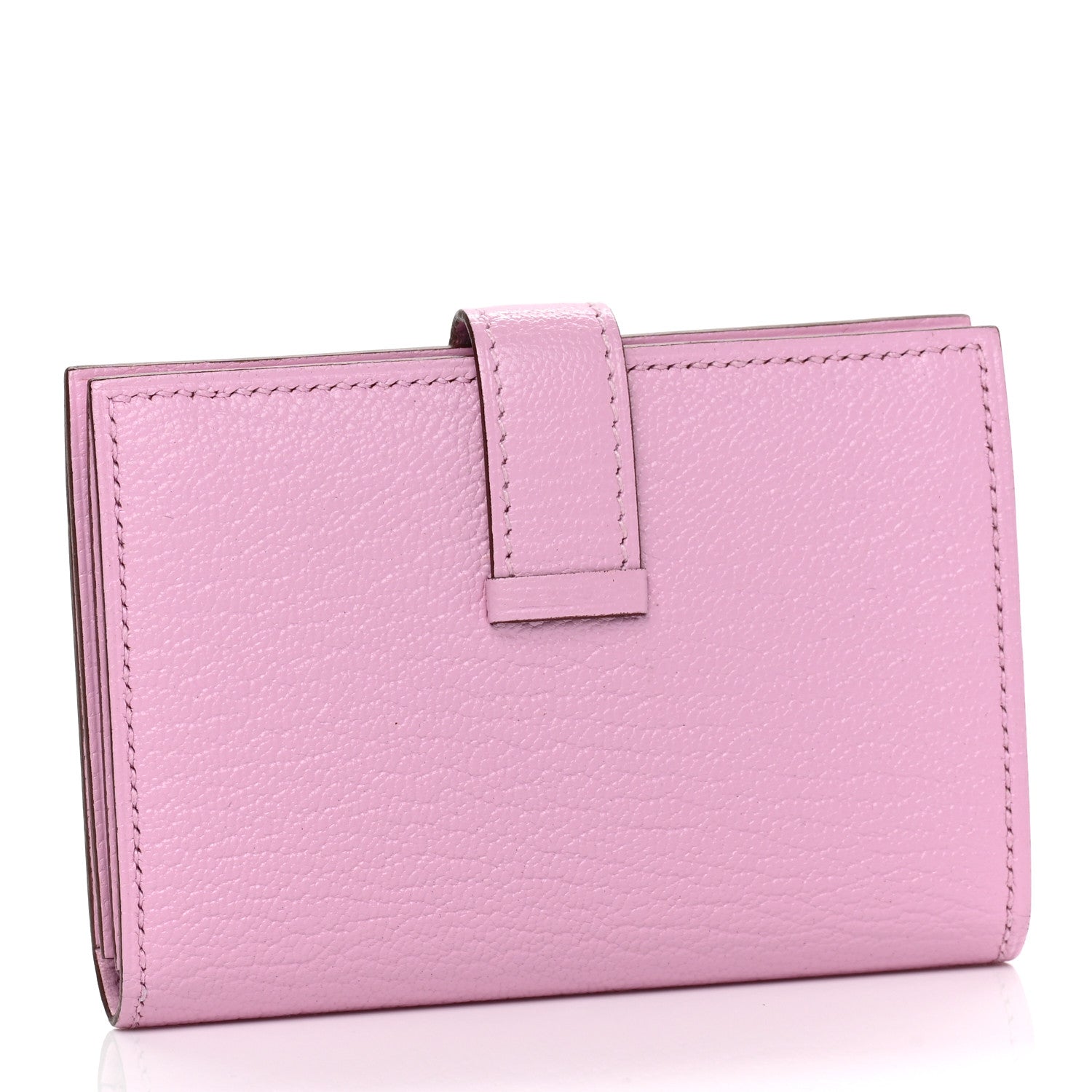 Hermes Chevre Mysore Bearn Card Holder Wallet Mauve Sylvestre 3 of 7