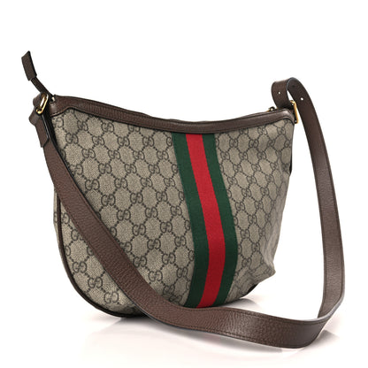 Gucci GG Supreme Monogram Web Small Ophidia Half Moon Hobo Brown 3 of 9