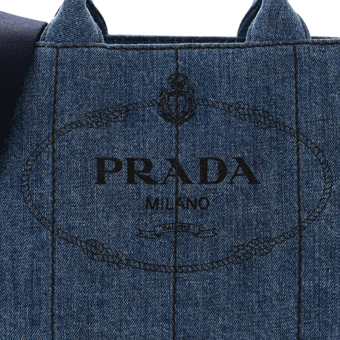 Denim Small Logo Tote Bleu
