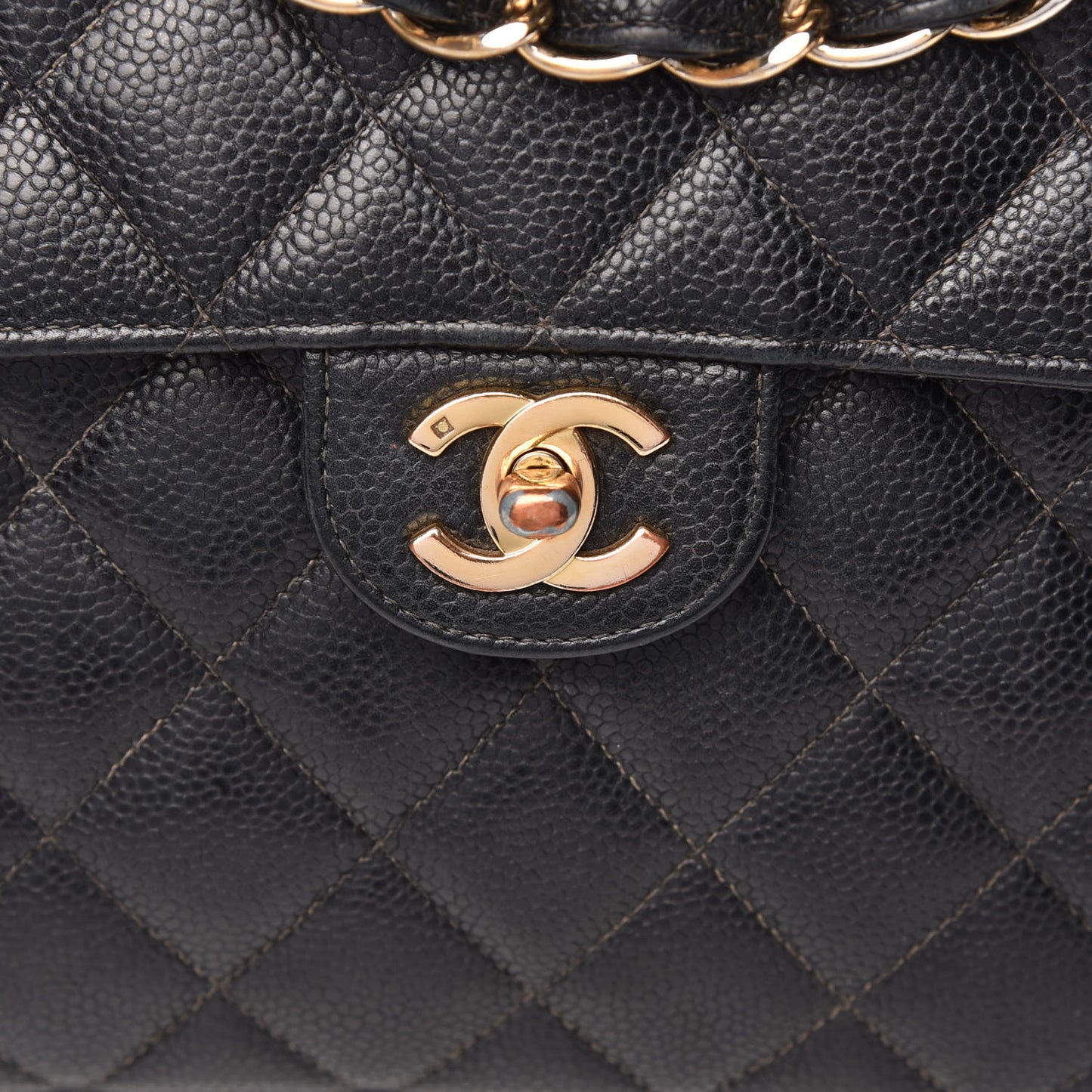 Caviar Quilted Jumbo Single Flap Black