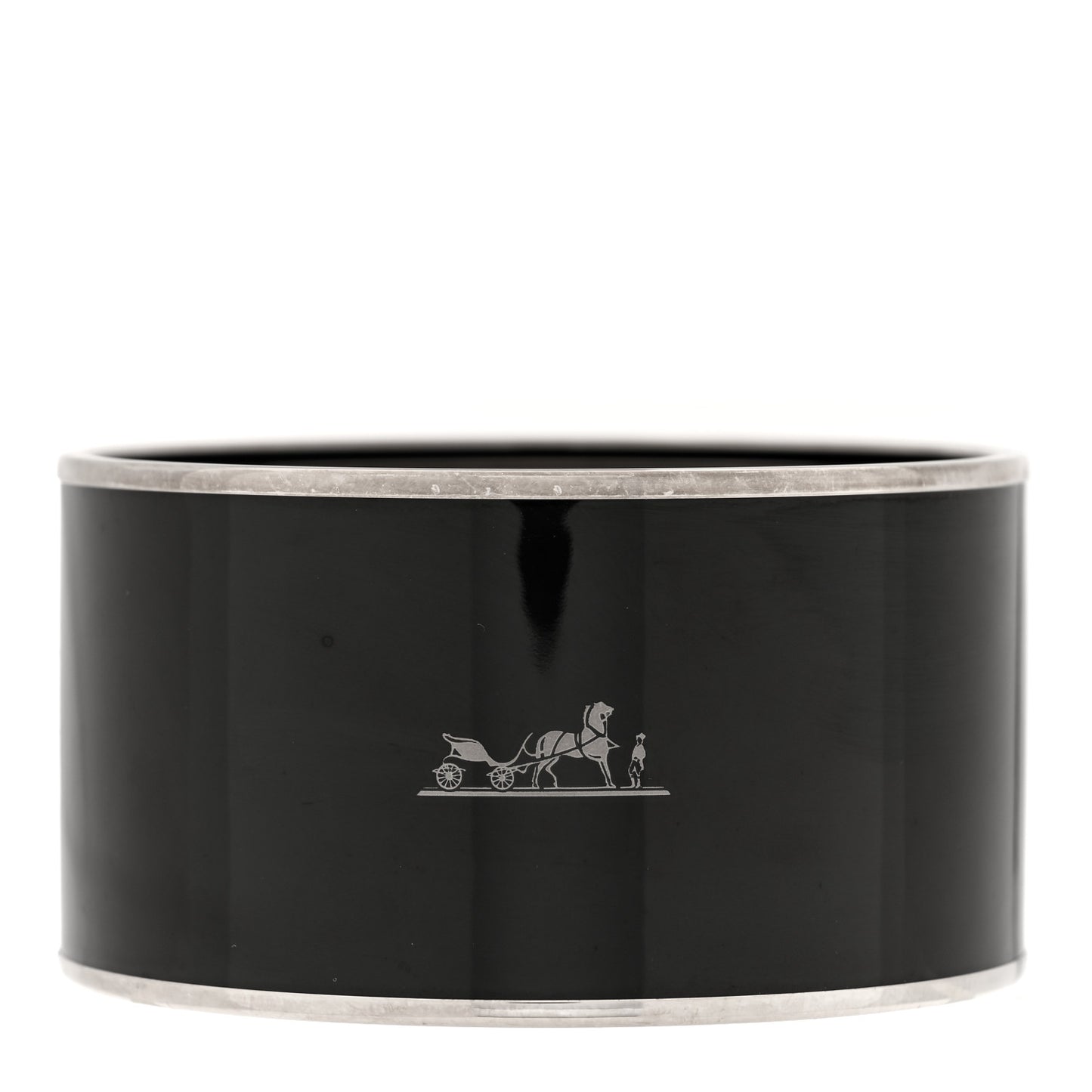 Enamel Printed Extra Wide Caleche Bracelet 70 Black