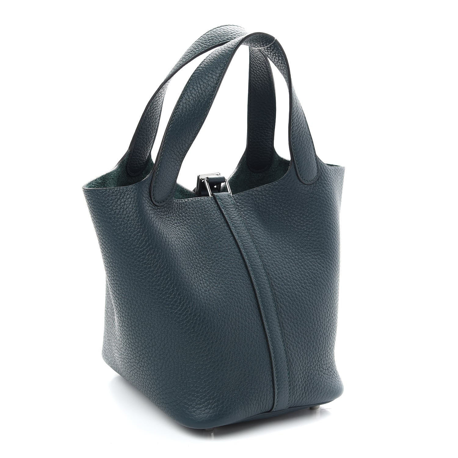 Hermes Taurillon Clemence Picotin Lock 18 PM Vert Cypress 3 of 9