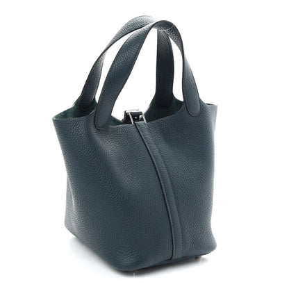 Hermes Taurillon Clemence Picotin Lock 18 PM Vert Cypress 3 of 9