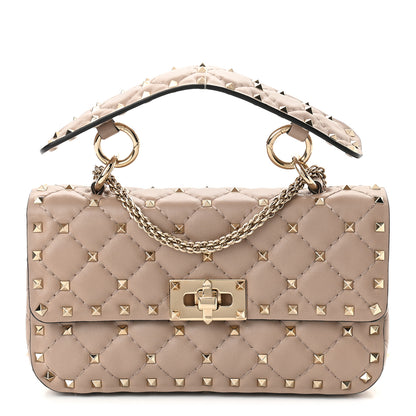 Valentino Garavani Nappa Small Rockstud Spike Shoulder Bag Poudre 1 of 8