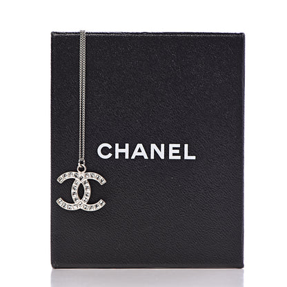 Chanel Baguette Crystal Large CC Necklace Silver 6 of 6