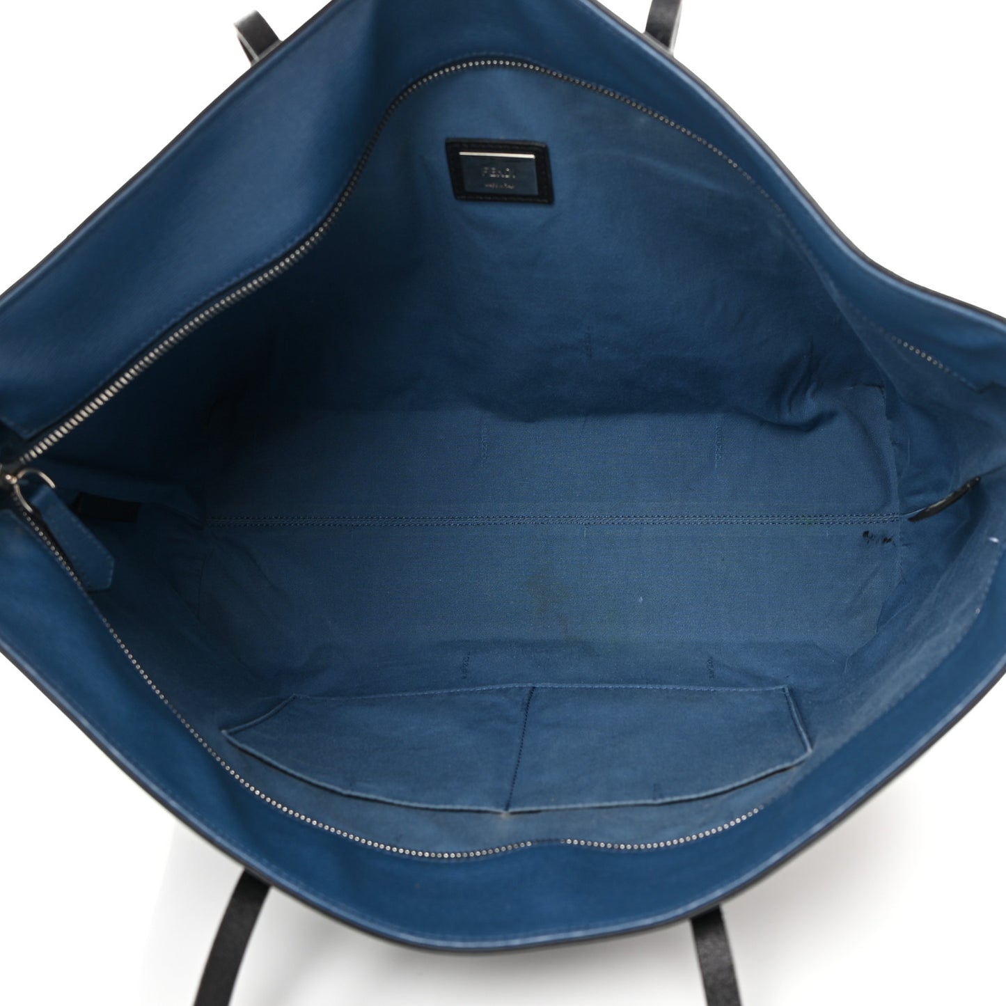Vitello Elite Cuoio Monster Buggies Medium Roll Tote Black Multicolor Blue Cobalto