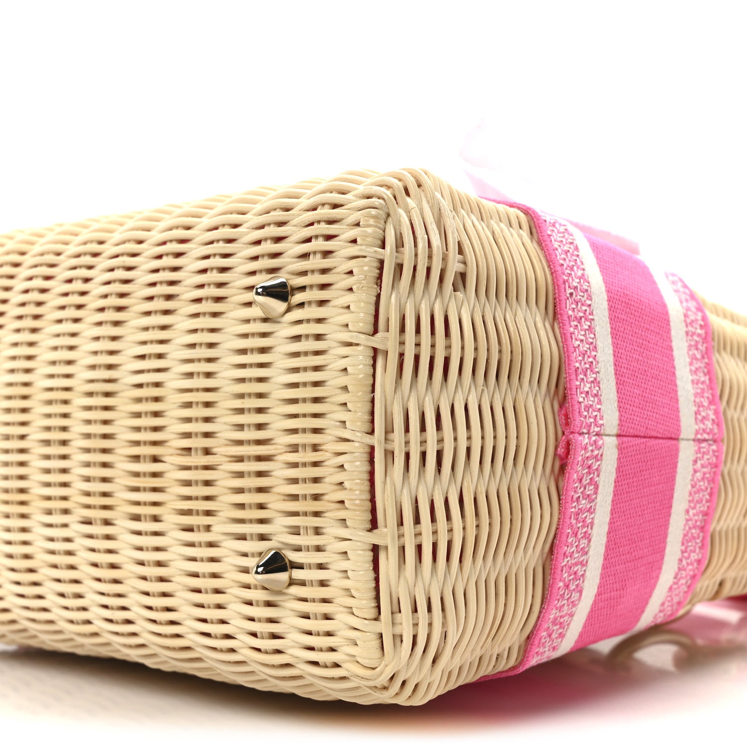 Christian Dior Wicker Oblique Medium Lady Dior Bag Fluorescent Pink 9 of 9