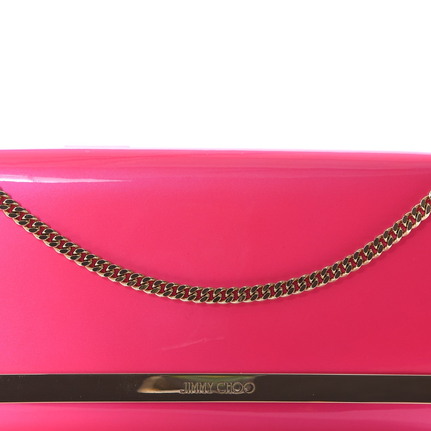 Jimmy Choo Patent Milla Wallet on Chain Pink 8 of 8