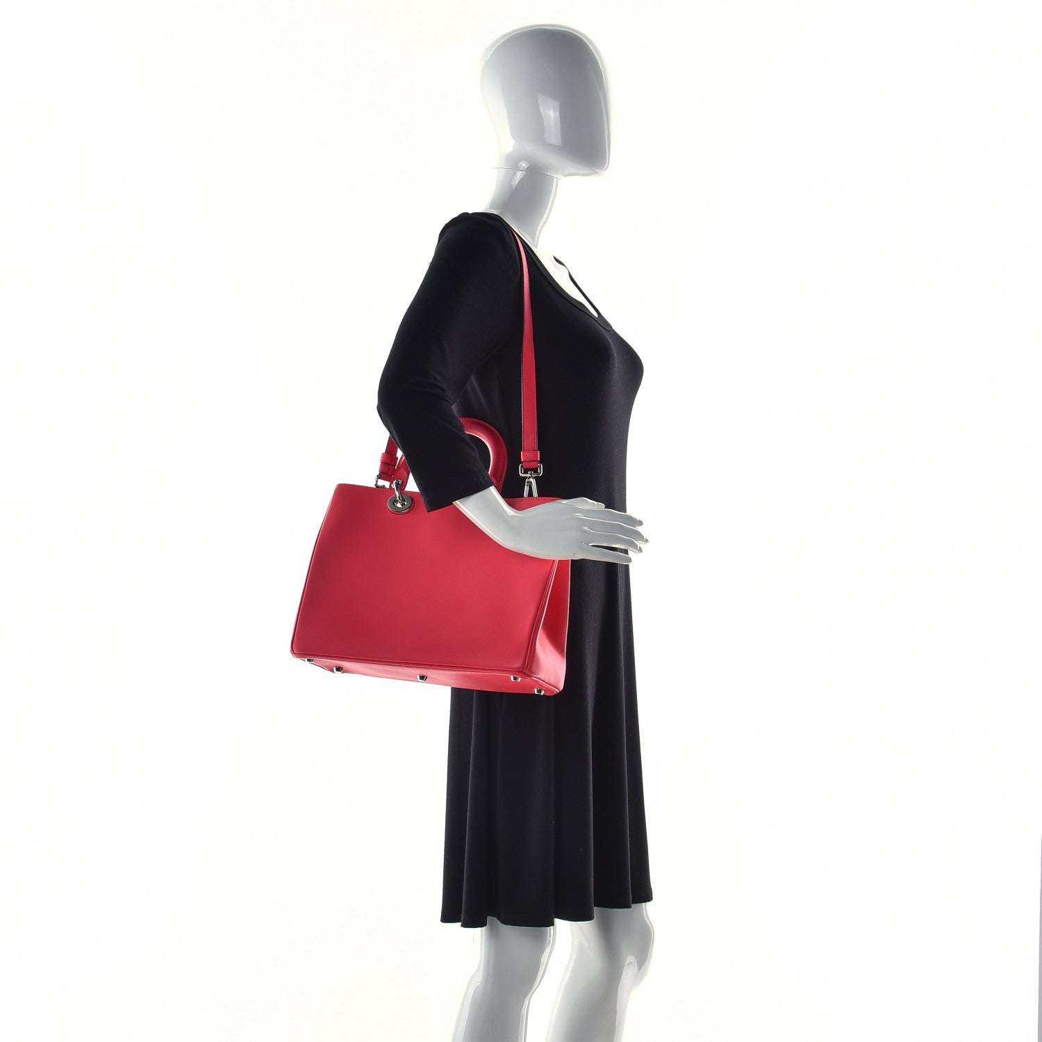 Christian Dior Smooth Calfskin Medium Diorissimo Tote Fuchsia 2 of 19