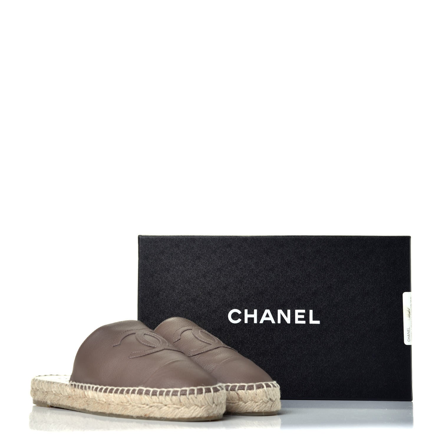 Chanel Calfskin CC Espadrille Mules 38 Beige 9 of 9