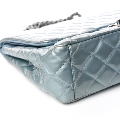 Chanel Patent Quilted Maxi Double Flap Light Blue 5 of 13