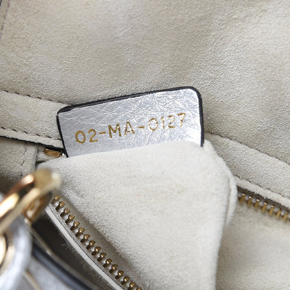 Christian Dior Metallic Grained Calfskin Cannage Mini Lady Dior Silver 7 of 10