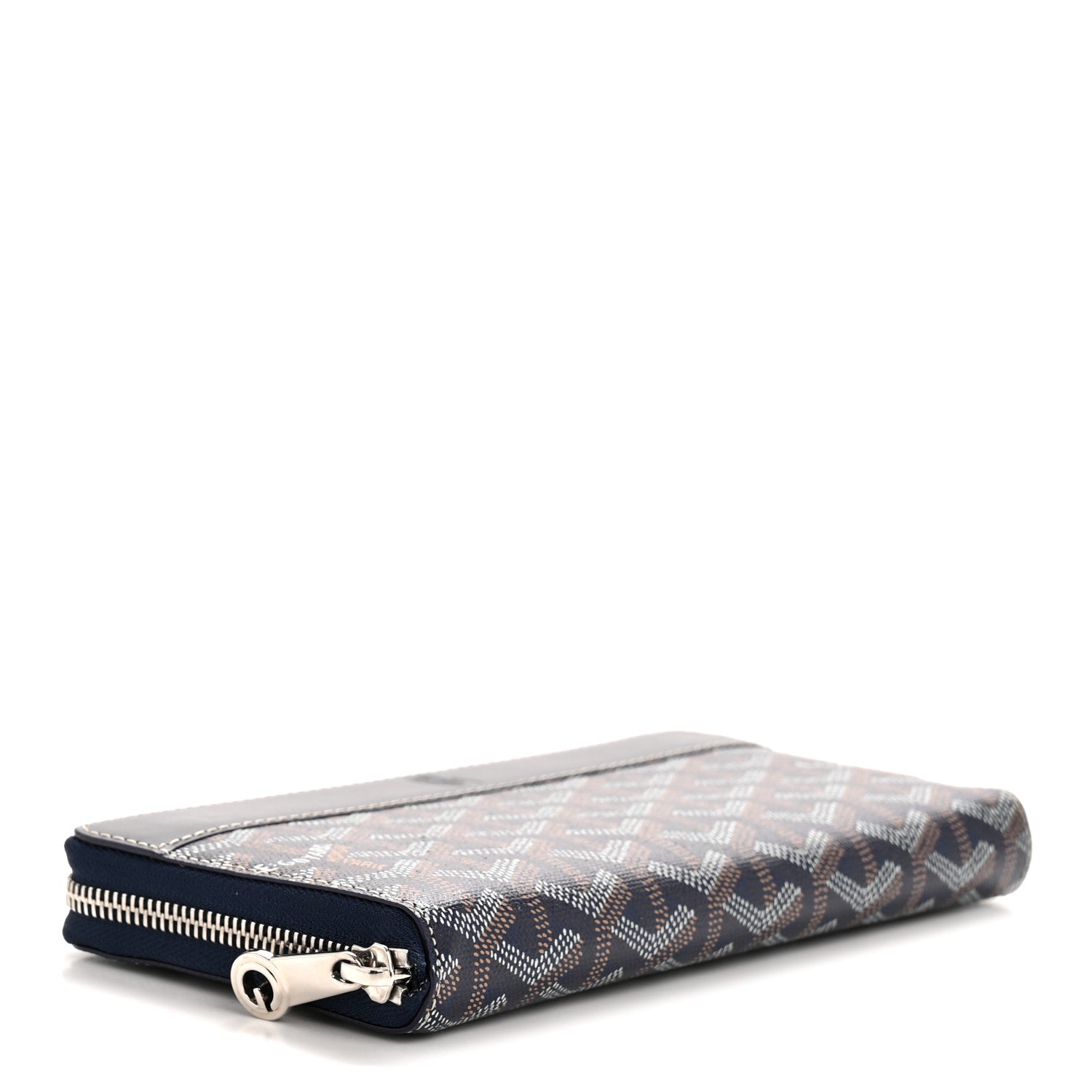 Goyard Goyardine Matignon Zip Around GM Wallet Navy 4 of 8