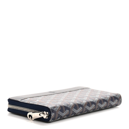 Goyard Goyardine Matignon Zip Around GM Wallet Navy 4 of 8