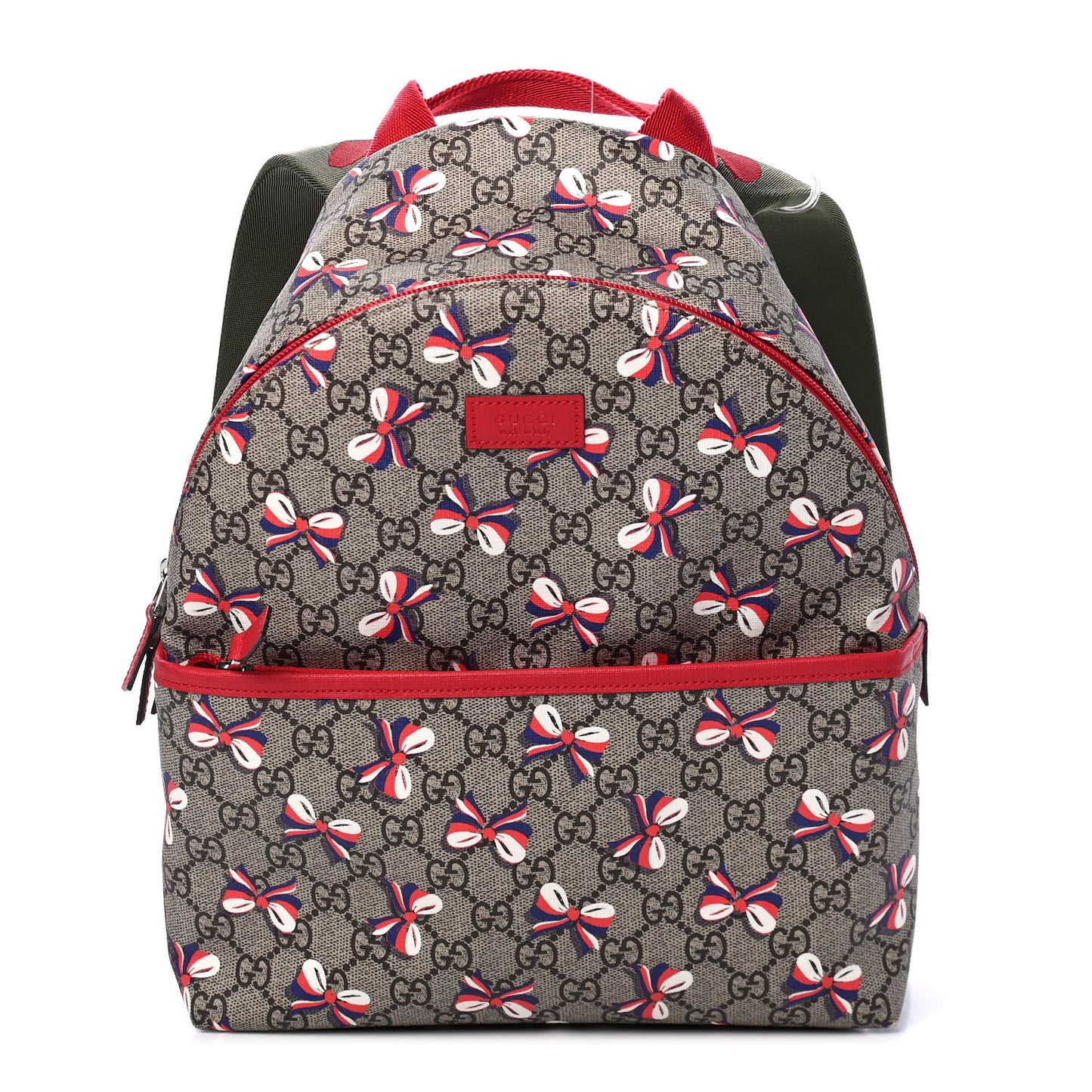 GG Supreme Monogram Sylvie Bow Print Childrens Backpack Red