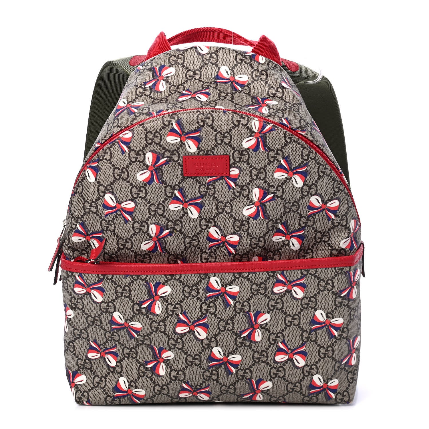 Gucci GG Supreme Monogram Sylvie Bow Print Childrens Backpack Red 1 of 5