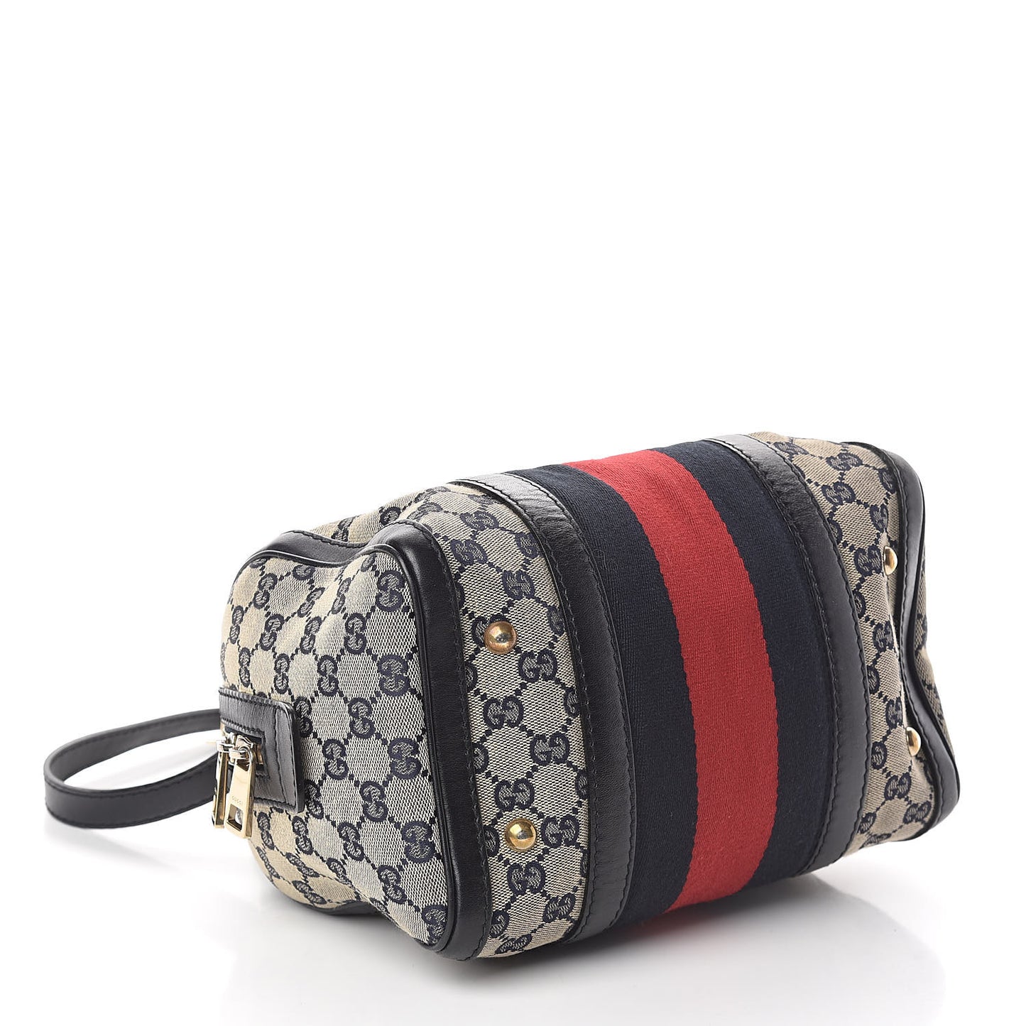 Monogram Vintage Web Small Boston Navy