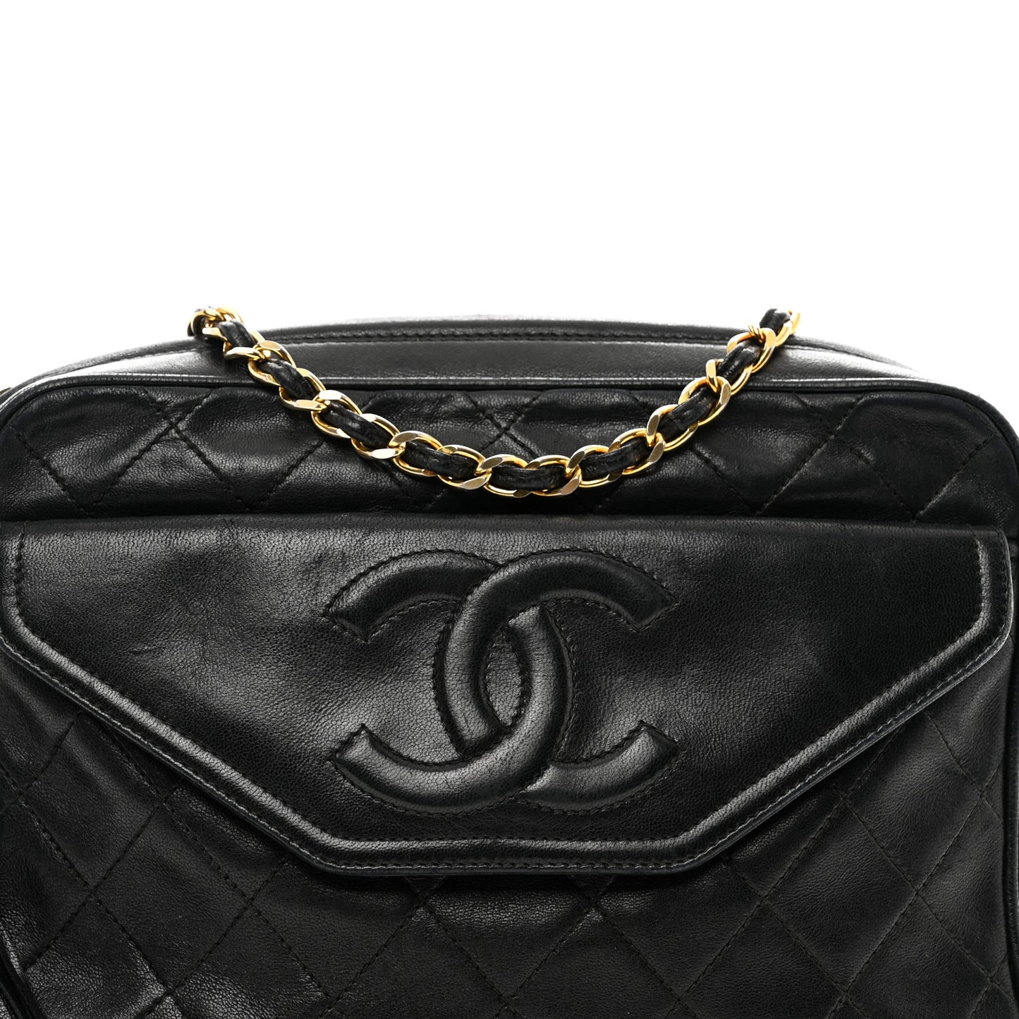 Lambskin Quilted CC Tassel Flap Black