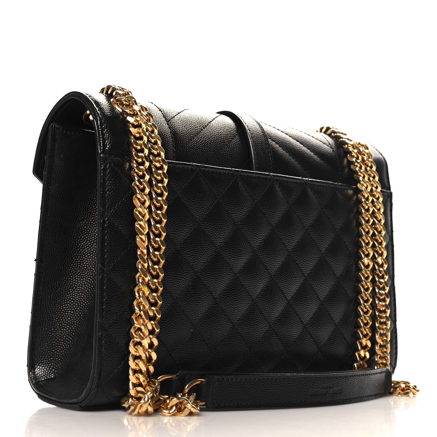 Saint Laurent Grain De Poudre Textured Mixed Matelasse Triquilt Medium Monogram Satchel Black 3 of 11