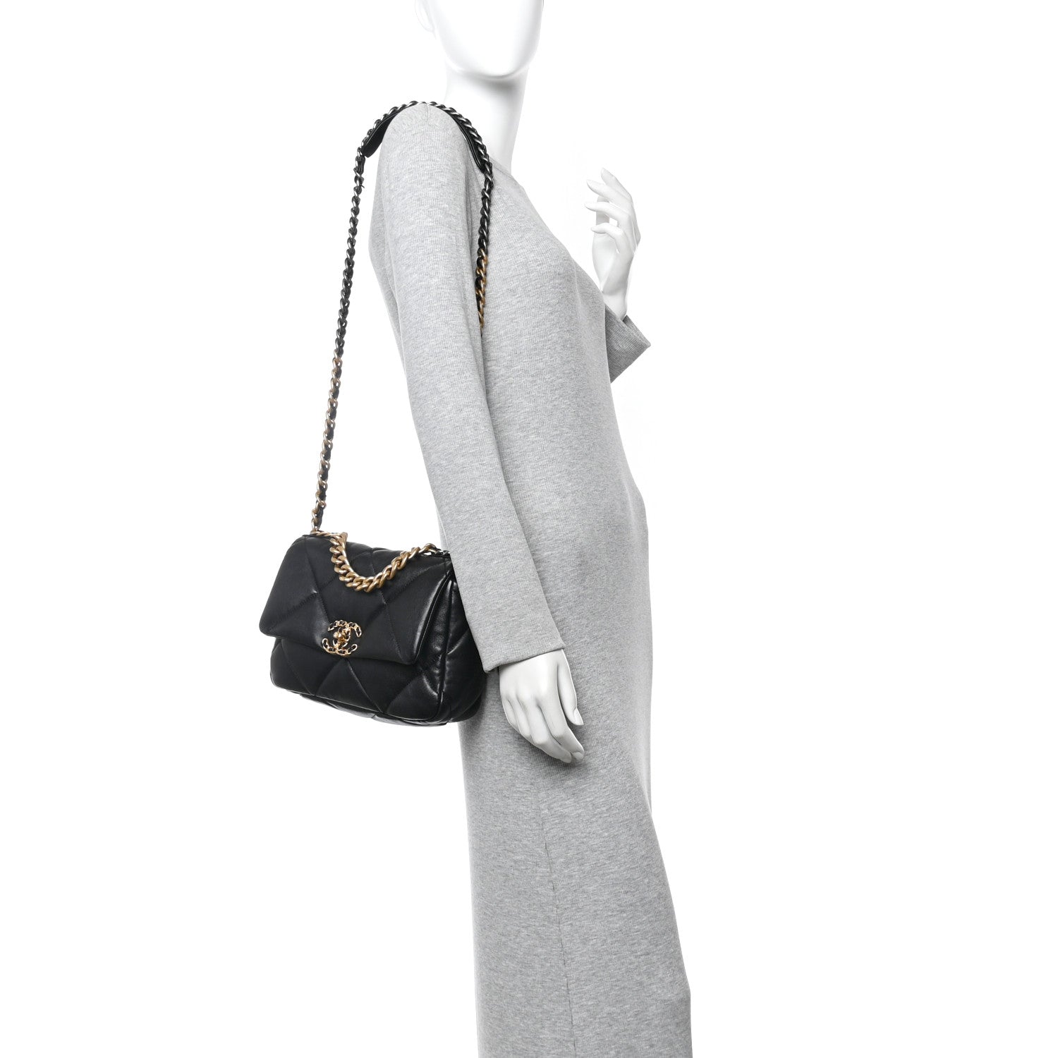 Chanel Lambskin Quilted Medium Chanel 19 Flap Black 2 of 11
