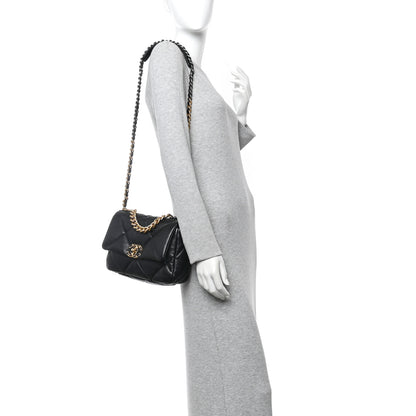 Chanel Lambskin Quilted Medium Chanel 19 Flap Black 2 of 11