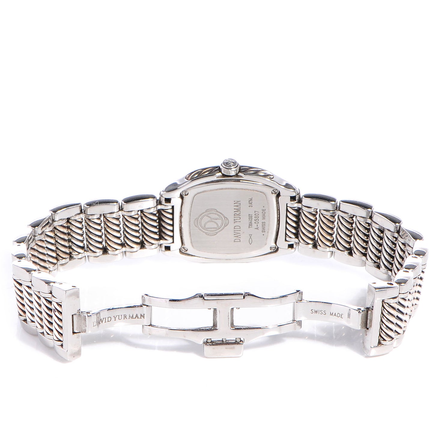Stainless Steel Sterling Silver Diamond Mother of Pearl 25mm Thoroughbred Quartz Watch