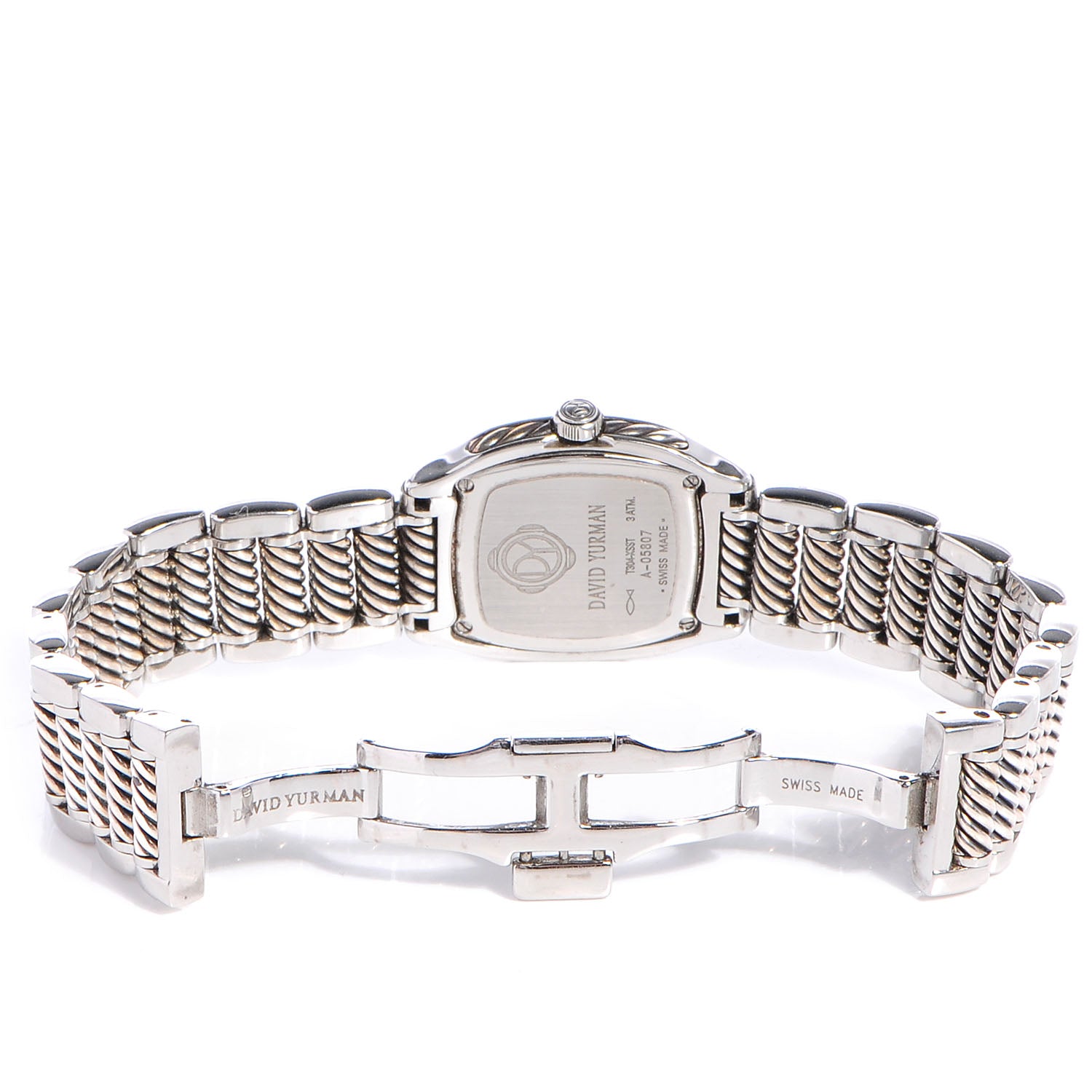David Yurman Stainless Steel Sterling Silver Diamond Mother of Pearl 25mm Thoroughbred Quartz Watch 5 of 8