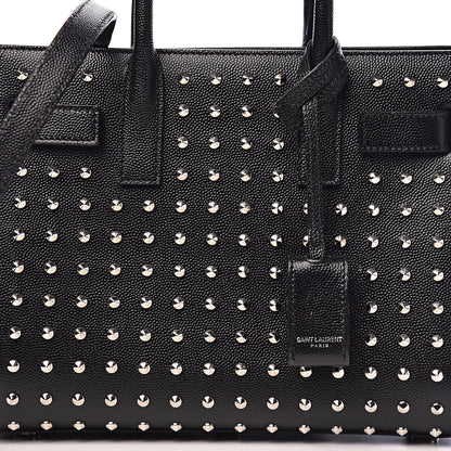 Saint Laurent Calfskin Studded Nano Sac De Jour Black 12 of 15