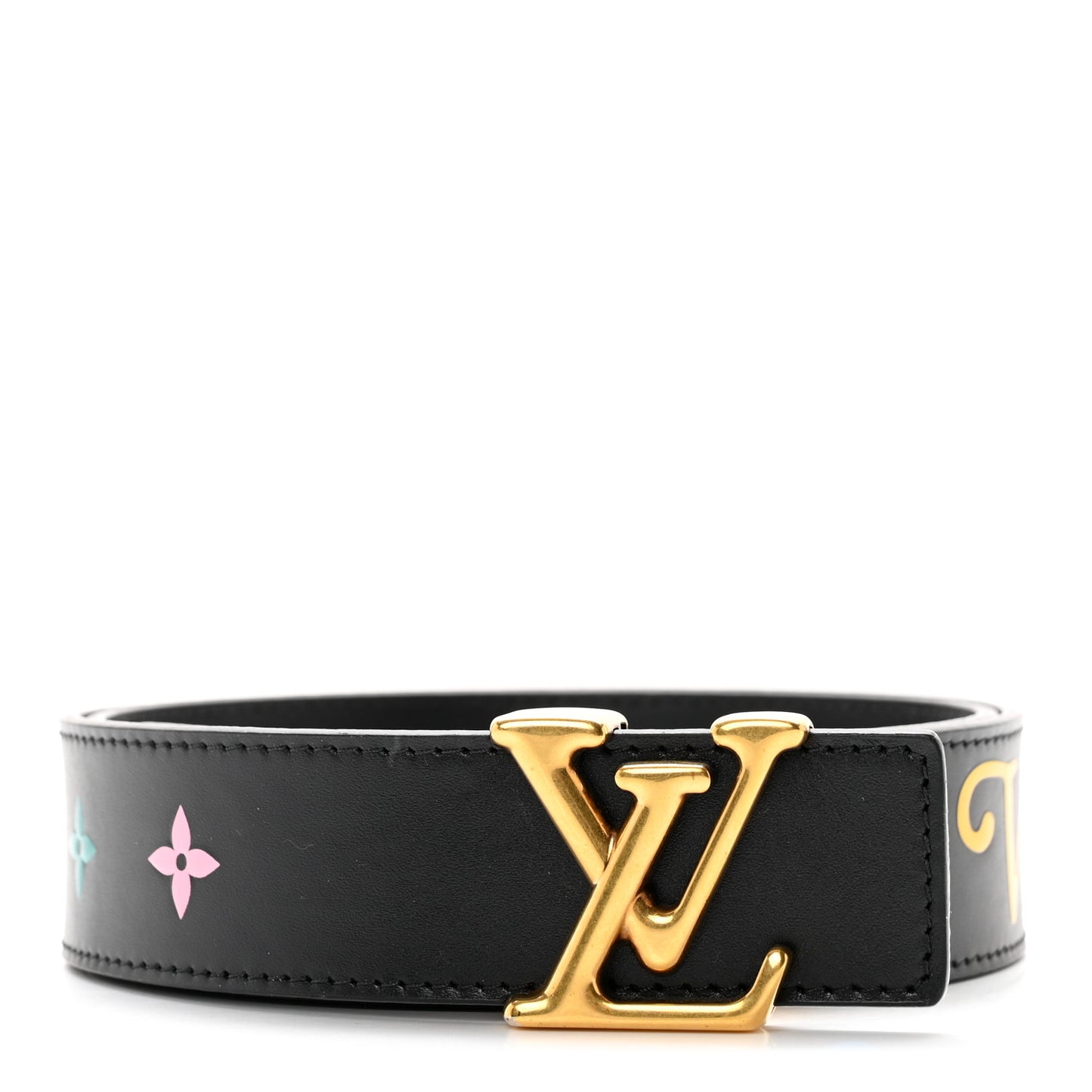 Calfskin 35mm LV New Wave Belt 80 32 Black