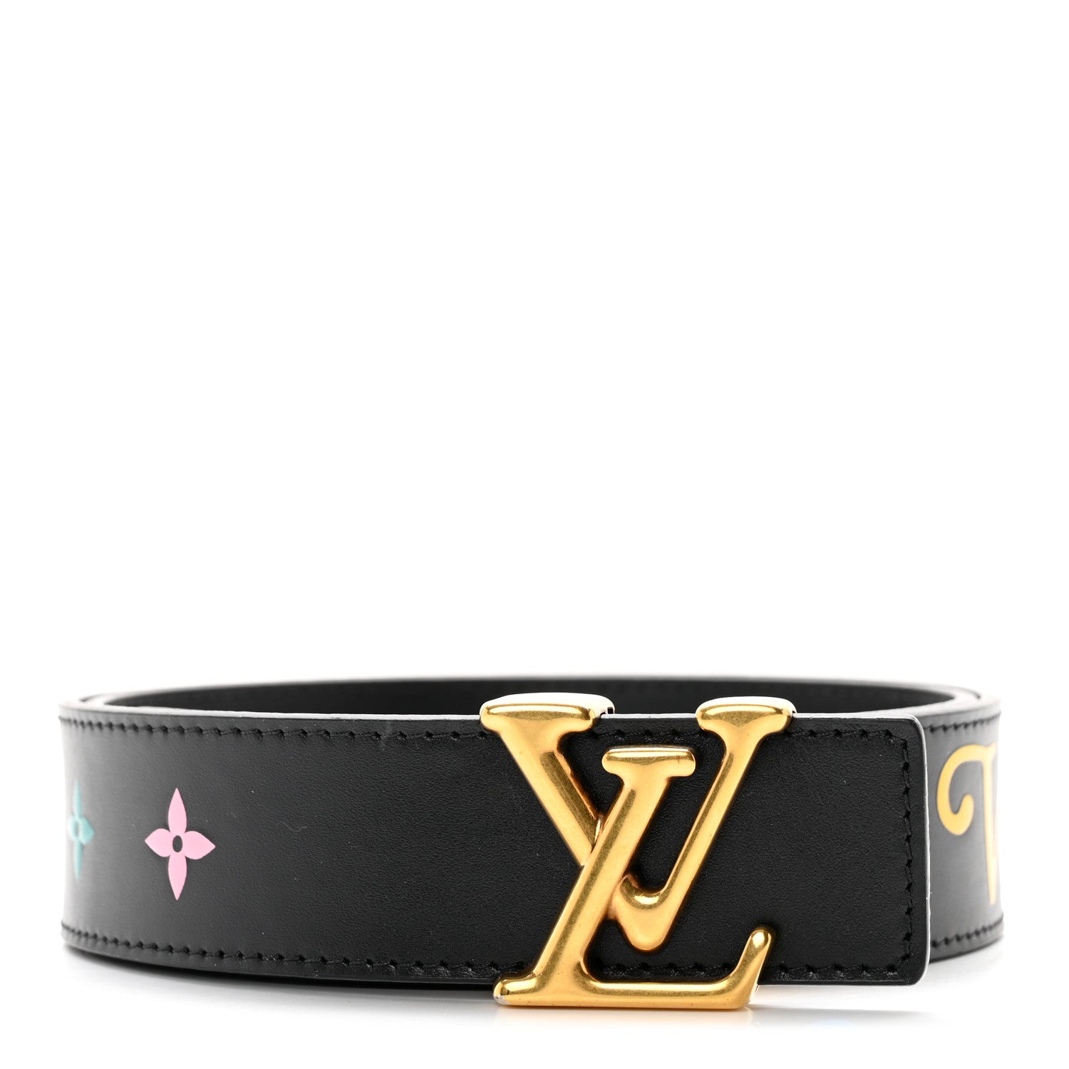 Louis Vuitton Calfskin 35mm LV New Wave Belt 80 32 Black 1 of 6
