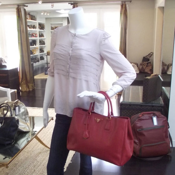 Saffiano Lux Tote Red